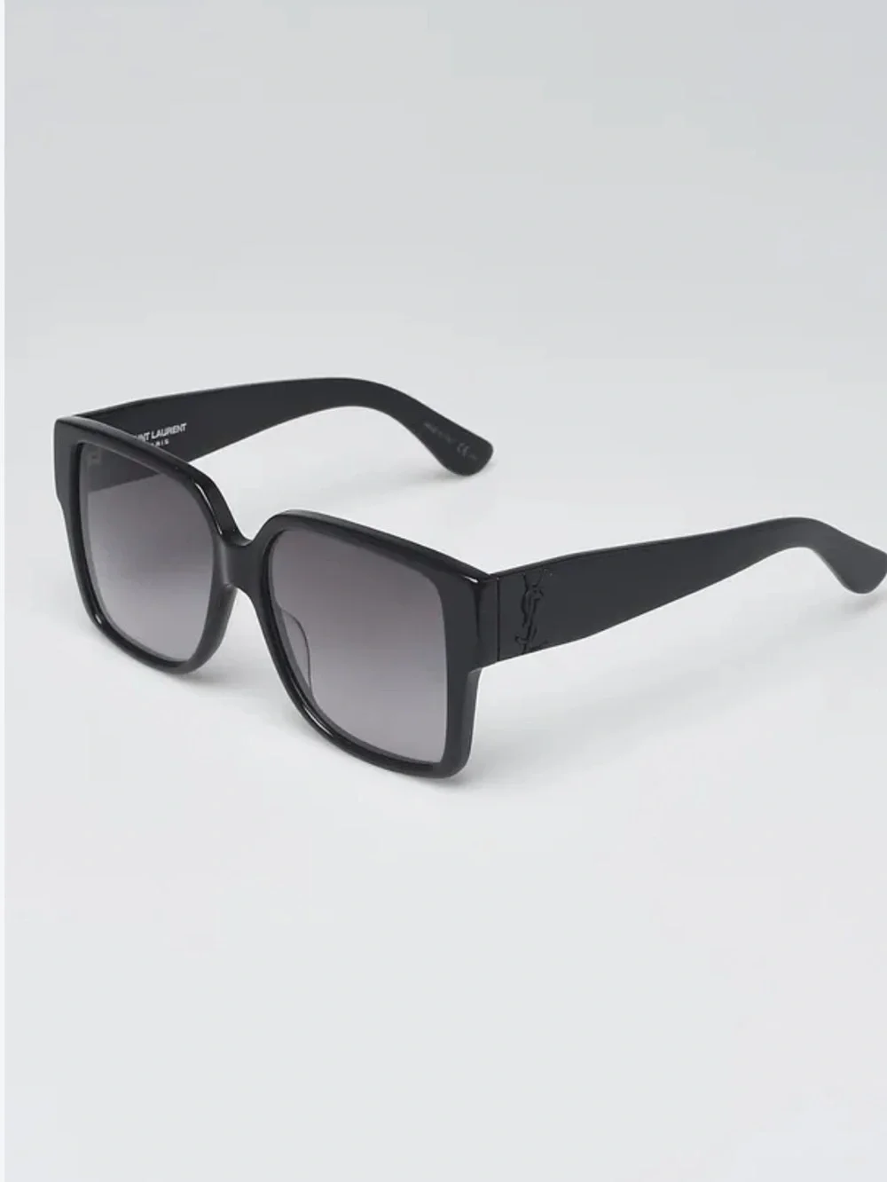 Yves Saint Laurent Black Gradient Lens Square Sunglasses